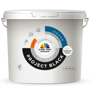 Global Paint Project Black | Matte Muurverf-10 LTR - Zwart Premium