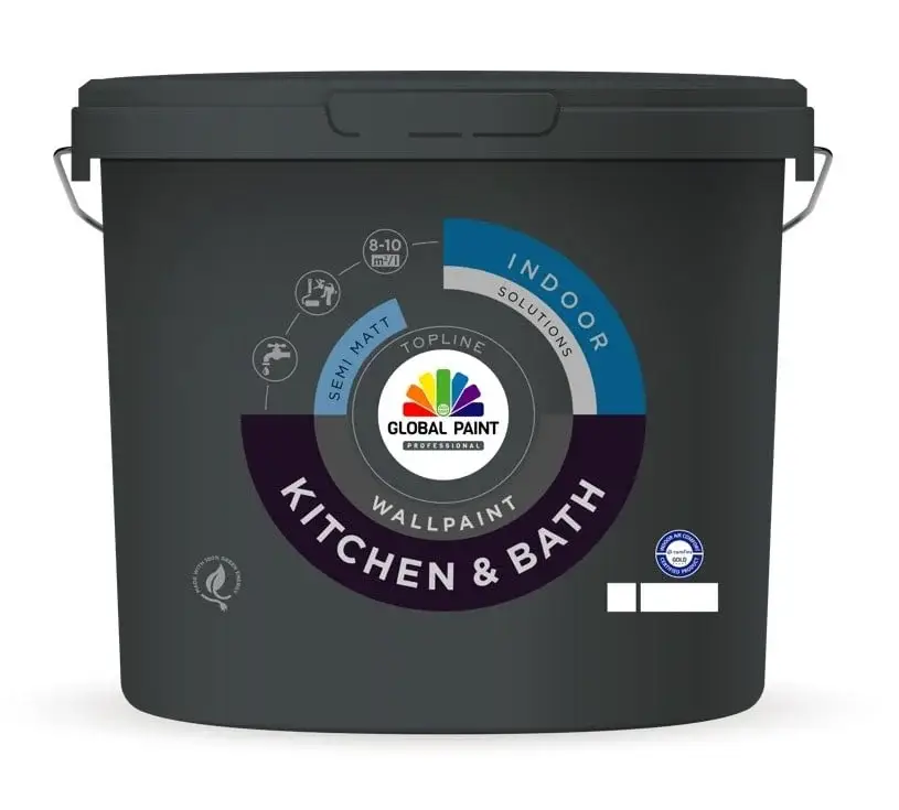Global Paint Kitchen & Bath | Matte Schimmelwerende Muurverf-1 LTR - Wit Superprijs