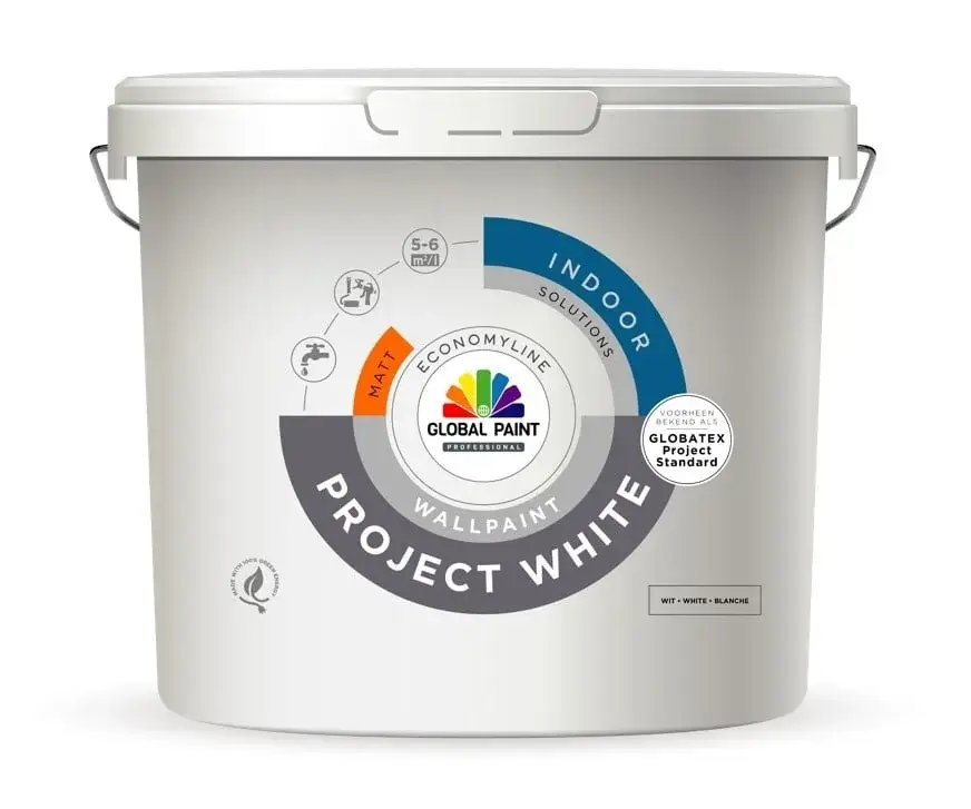 Dagaanbieding Global Paint Project White | Matte Muurverf-10 LTR - Wit