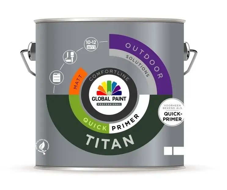 Global Paint Titan Quickprimer | Sneldrogende Grondverf Buiten-1 LTR - Wit Finale Uitverkoop
