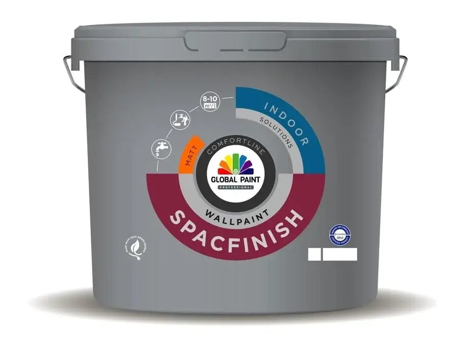 Betrouwbaar Global Paint Spacfinish | Matte Muurverf en Plafondverf-2,5 LTR - Wit