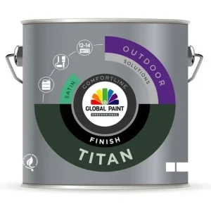 Global Paint Titan Finish Satin | Zijdeglans Lakverf Buiten-500 ML - Wit Nieuw