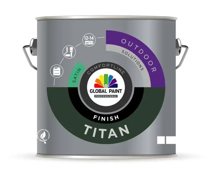 Global Paint Titan Finish Satin | Zijdeglans Lakverf Buiten-500 ML - Wit Nieuw
