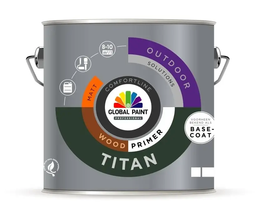Gecertificeerd Global Paint Titan Woodprimer | Grondverf Buiten-1 LTR - Wit