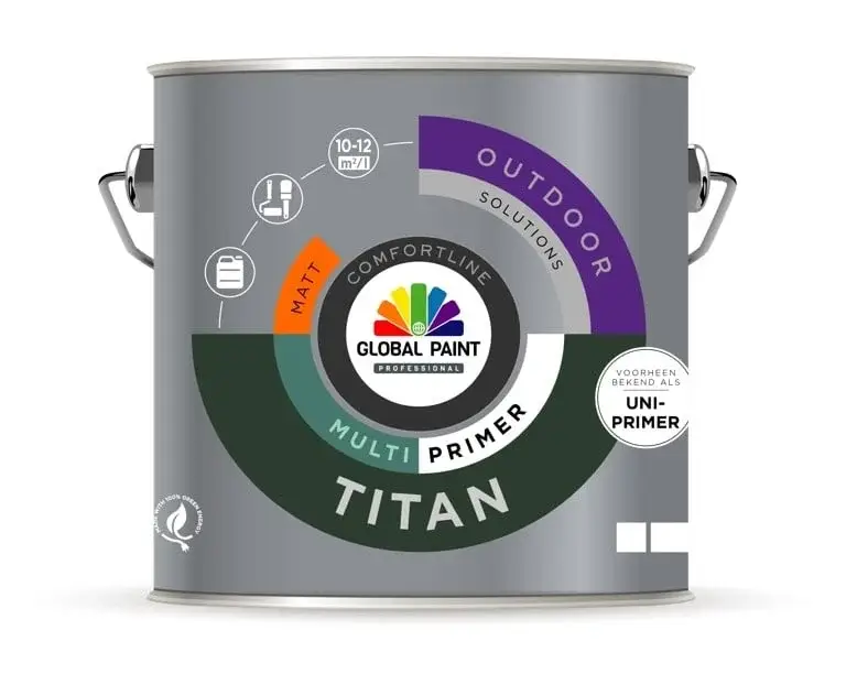 Global Paint Titan Multiprimer | Grondverf Buiten-500 ML - Wit Laatste Versie