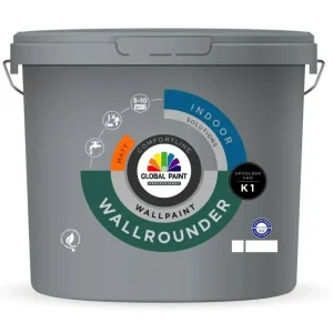 Global Paint Wallrounder Matt | Matte Muurverf & Plafondverf-1 LTR - Wit Direct Beschikbaar