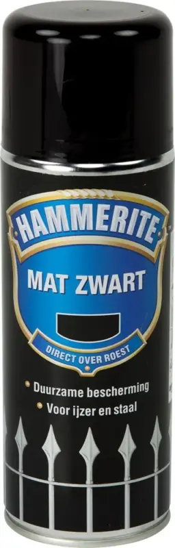Hammerite Mat Zwart Spuitbus-400 ML Korting