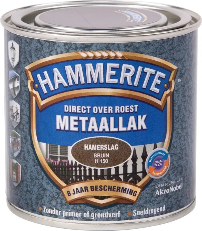 Koopje Hammerite Metaallak Hamerslag Bruin H150-250 ML