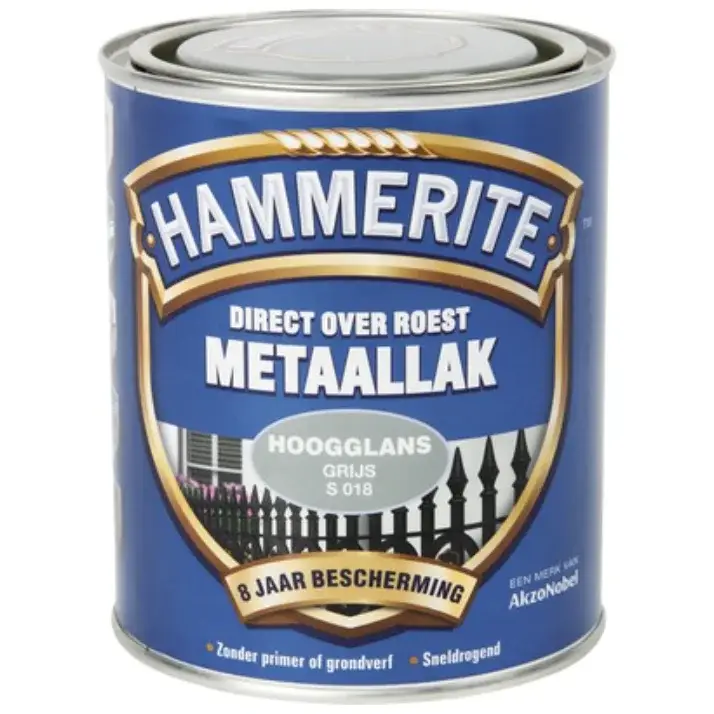 Hammerite Metaallak Hoogglans Grijs S018-250 ML Flitsaanbieding