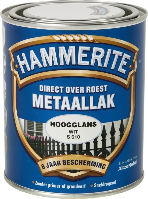 Finale Uitverkoop Hammerite Metaallak Hoogglans Wit S010-250 ML