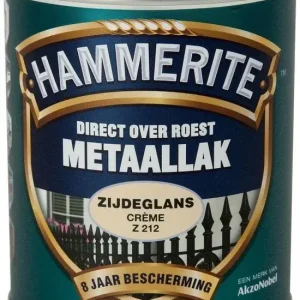 Flitsaanbieding Hammerite Metaallak Zijdeglans Creme Z212-250 ML