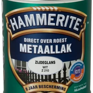 Beperkte Voorraad Hammerite Metaallak Zijdeglans Wit Z210-250 ML