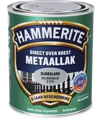 Op = Op Hammerite Metaallak Zijdeglans Zilvergrijs Z215-250 ML