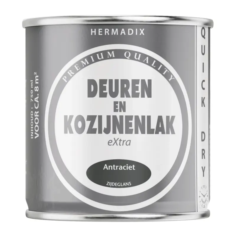 Hete Deal Hermadix Deuren&Kozijnenlak Extra Zijdeglans Antraciet-750 ML