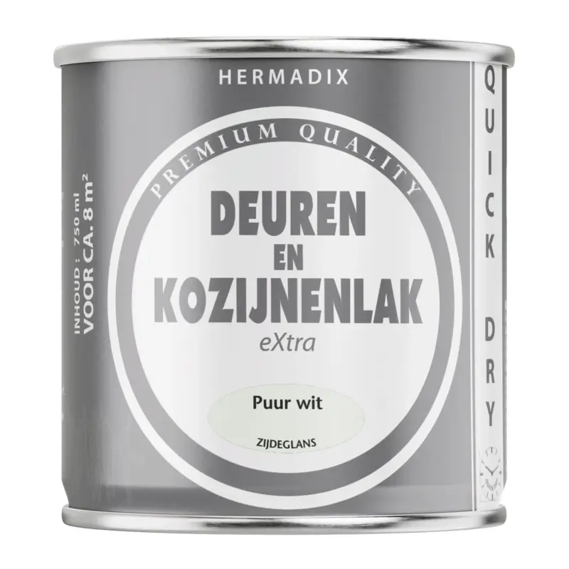Hermadix Deuren&Kozijnenlak Extra Zijdeglans Wit-750 ML Gecertificeerd