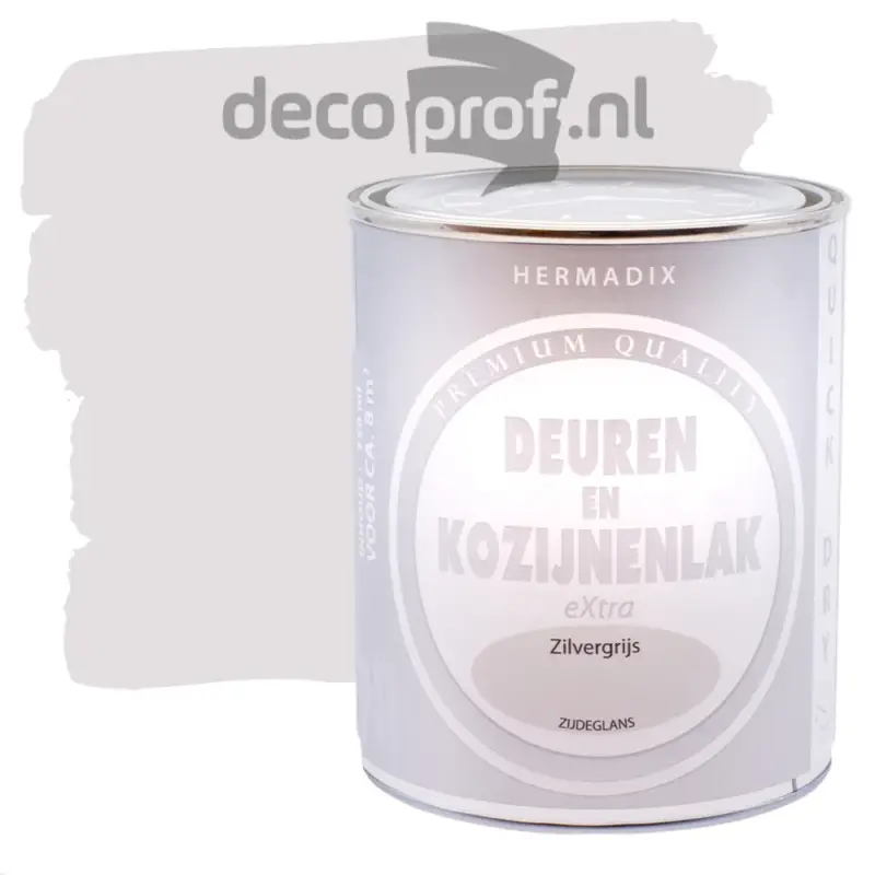 Aanbieding Hermadix Deuren&Kozijnenlak Extra Zijdeglans Zilvergrijs-750 ML