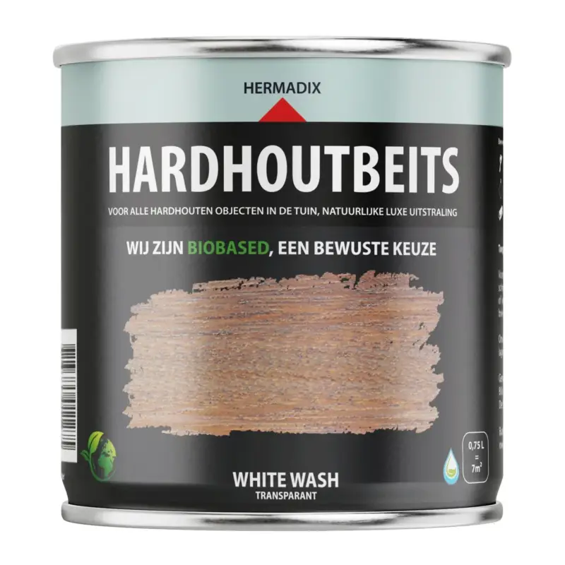 Hermadix Hardhoutbeits Whitewash-750 ML Voordeelprijs