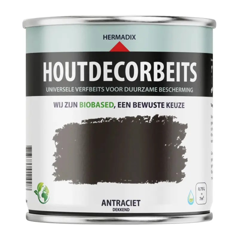 Hermadix Houtdecor Dekkend Antraciet 630-750 ML Seizoensaanbieding