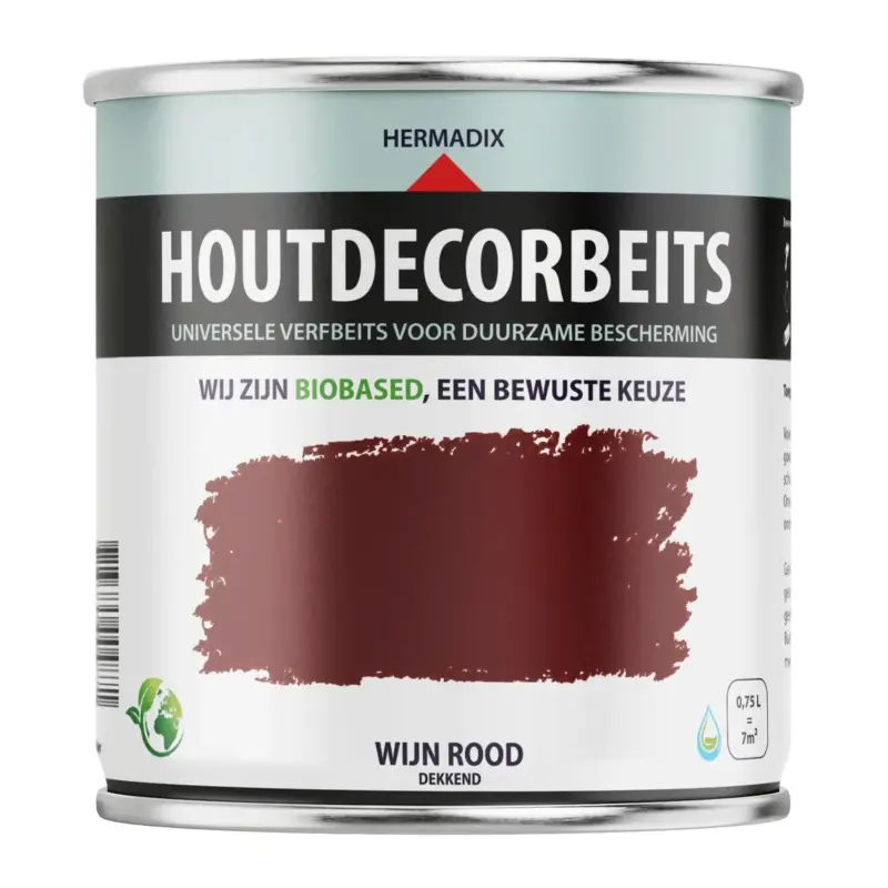 Hermadix Houtdecor Dekkend Wijnrood 633-750 ML Hoge Kwaliteit