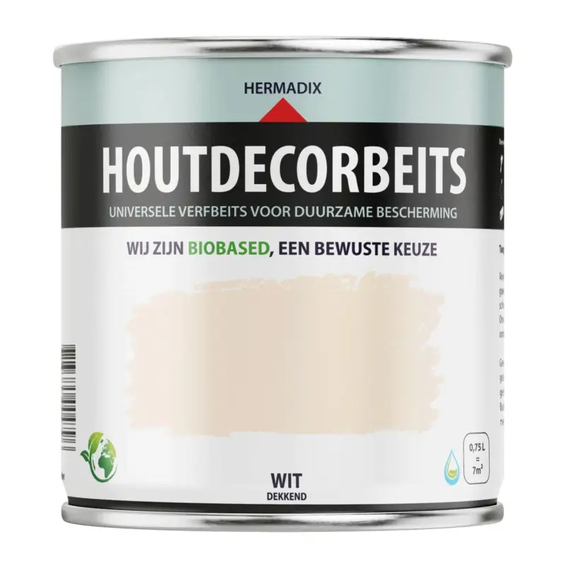 Op = Op Hermadix Houtdecor Dekkend Wit 619-750 ML