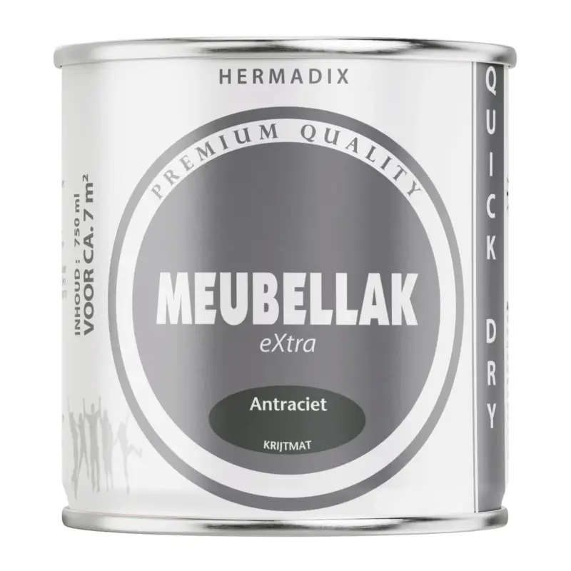 Beste Prijs Hermadix Meubellak Extra Krijtmat Antraciet-750 ML