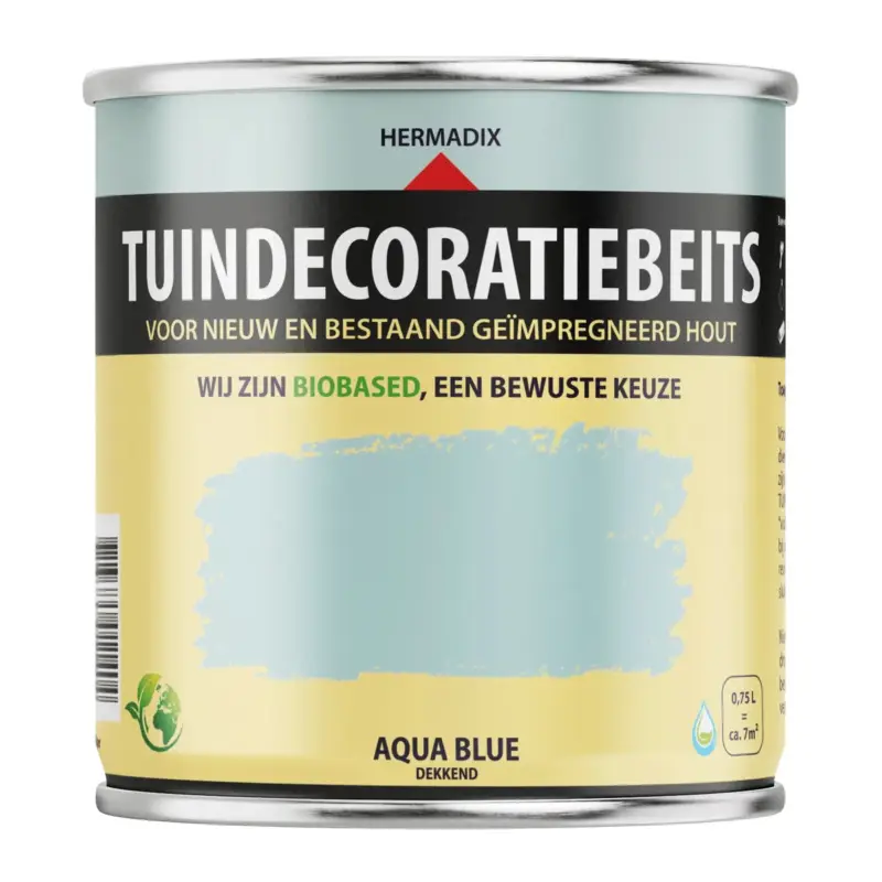 Snelle Levering Hermadix Tuindecoratiebeits Dekkend Aqua Blue 714-750 ML
