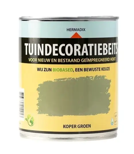 Hermadix Tuindecoratiebeits Dekkend Koper Groen 707-750 ML Gecertificeerd