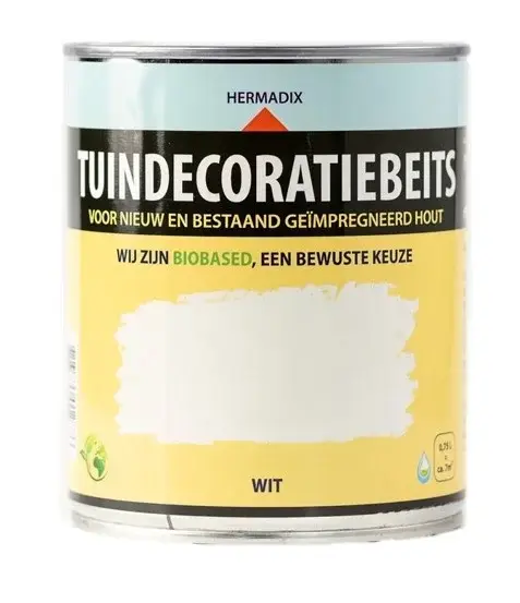Hermadix Tuindecoratiebeits Dekkend Wit 705-750 ML Meest Verkocht