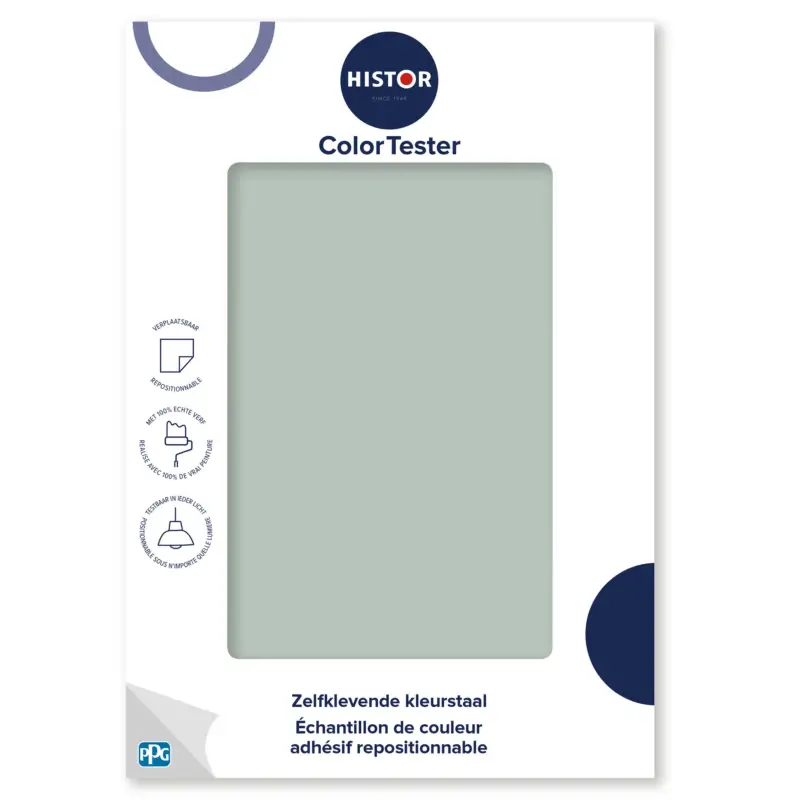 Actieprijs Kleurstaal Histor Colortester Aquamarine Dream PPG1135-4 | Zelfklevende Kleurstaal-A5 Formaat