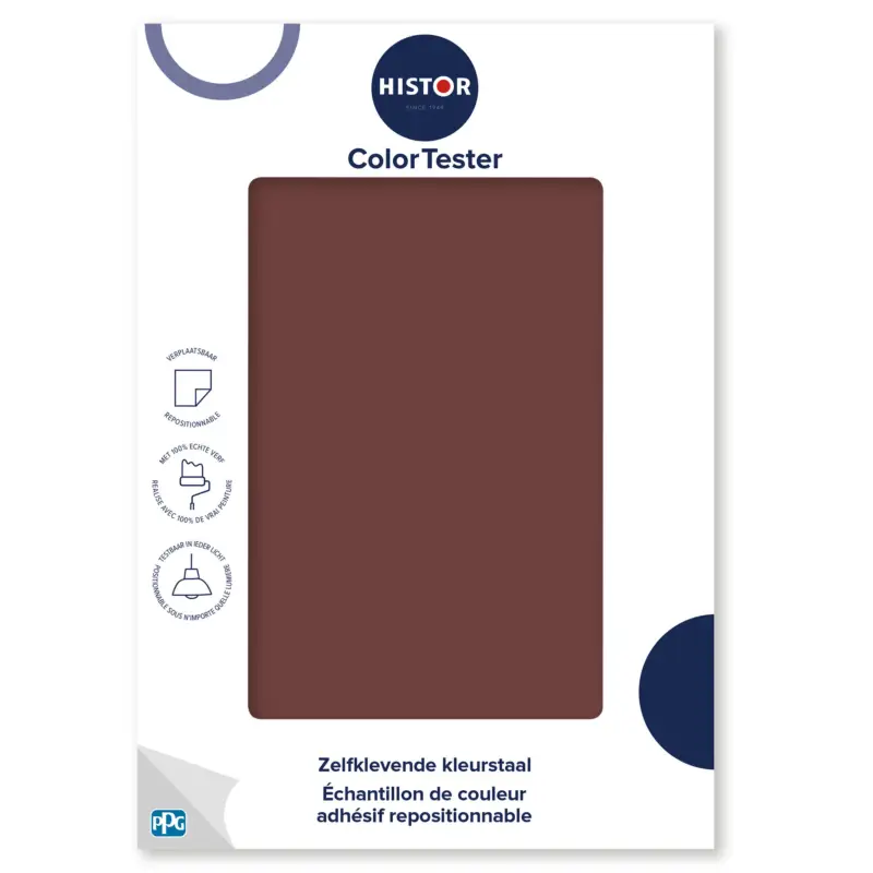 Kleurstaal Histor Colortester Burgundy Wine PPG1053-7 | Zelfklevende Kleurstaal-A5 Formaat Hoge Kwaliteit