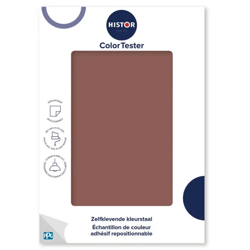 Direct Verzonden Kleurstaal Histor Colortester Desert Squall PPG1060-6 | Zelfklevende Kleurstaal-A5 Formaat