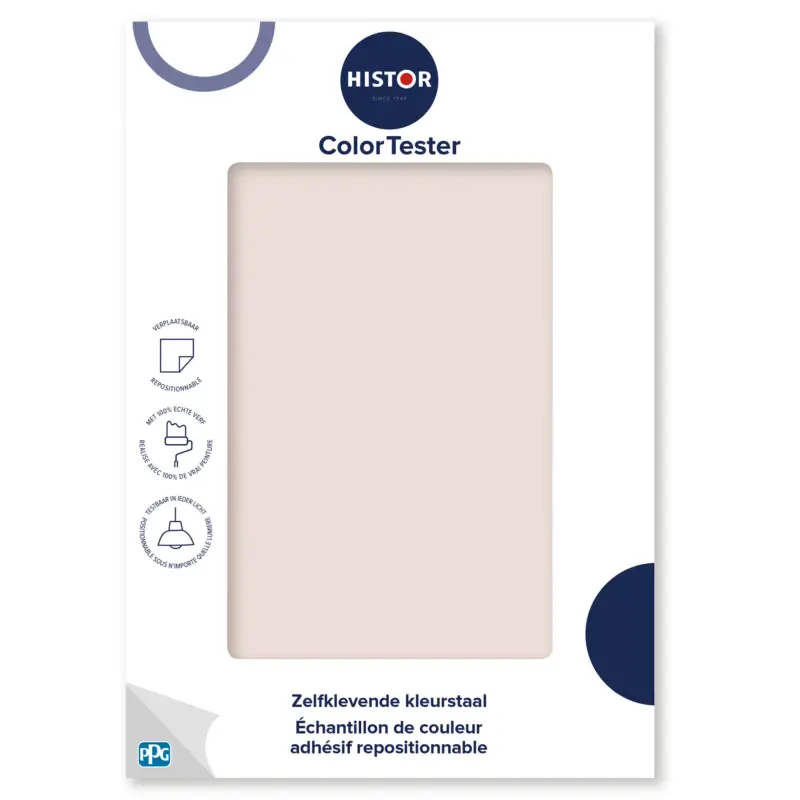 Kleurstaal Histor Colortester Dreamy Sonnet PPG1061-2 | Zelfklevende Kleurstaal-A5 Formaat Actieprijs