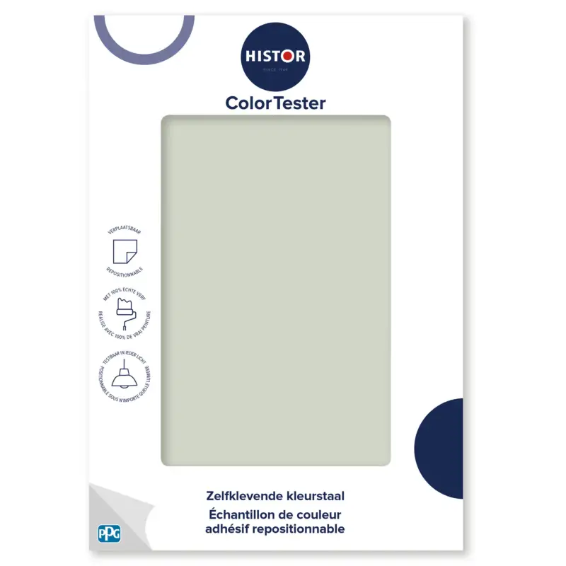 Laatste Kans Kleurstaal Histor Colortester Gull Feather PPG1129-3 | Zelfklevende Kleurstaal-A5 Formaat
