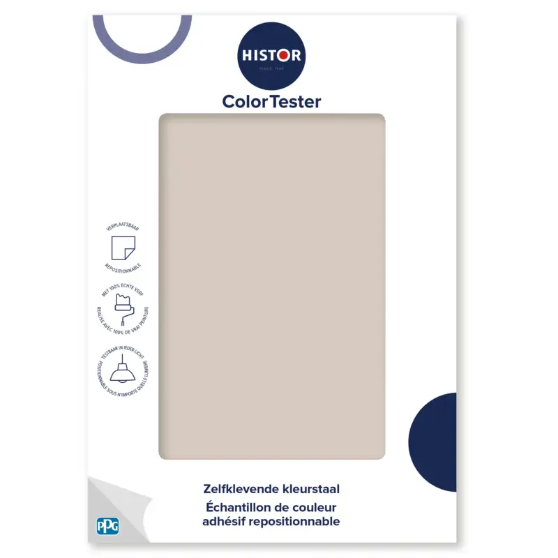 Superprijs Kleurstaal Histor Colortester In The Buff PPG1019-2 | Zelfklevende Kleurstaal-A5 Formaat