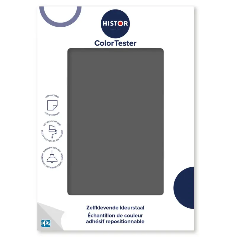 Nieuw Kleurstaal Histor Colortester Knight'S Armor PPG1001-6 | Zelfklevende Kleurstaal-A5 Formaat
