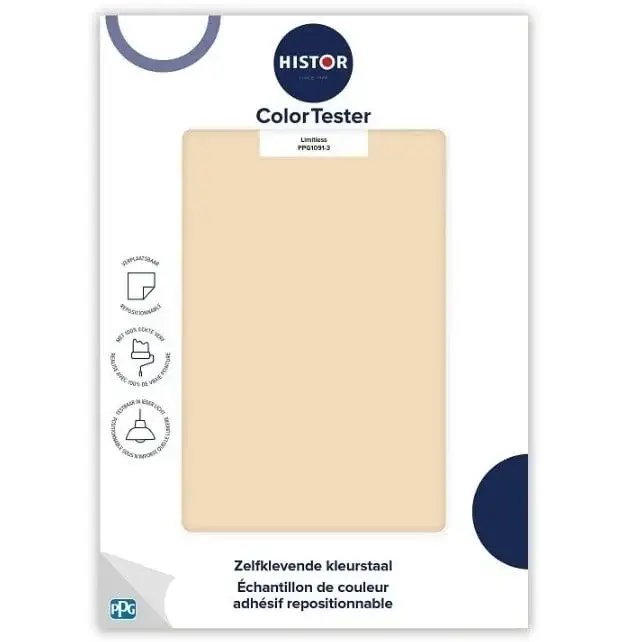Kleurstaal Histor Colortester Limitless PPG1091-3-A5 Formaat Rechtstreeks Van De Fabrikant