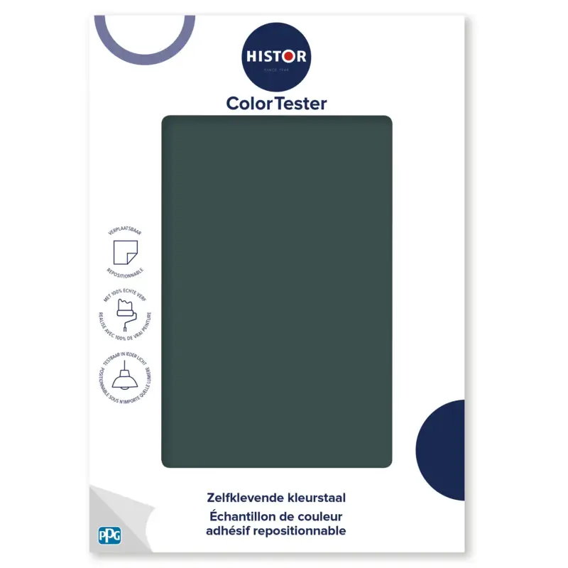 Koop Online Kleurstaal Histor Colortester Quiet Clearing PPG1145-7 | Zelfklevende Kleurstaal-A5 Formaat