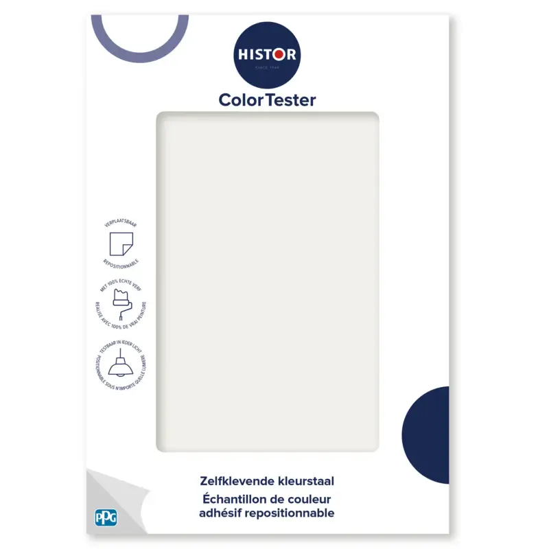 Nu Kopen Kleurstaal Histor Colortester RAL9016 | Zelfklevende Kleurstaal-A5 Formaat