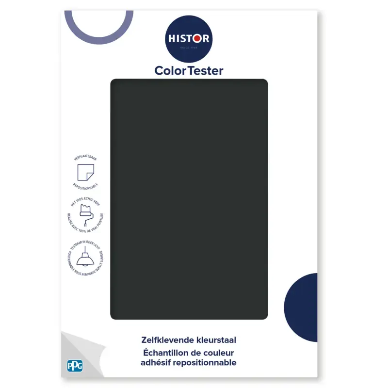 Kleurstaal Histor Colortester Starless Sky PPG995-7 | Zelfklevende Kleurstaal-A5 Formaat Betrouwbaar
