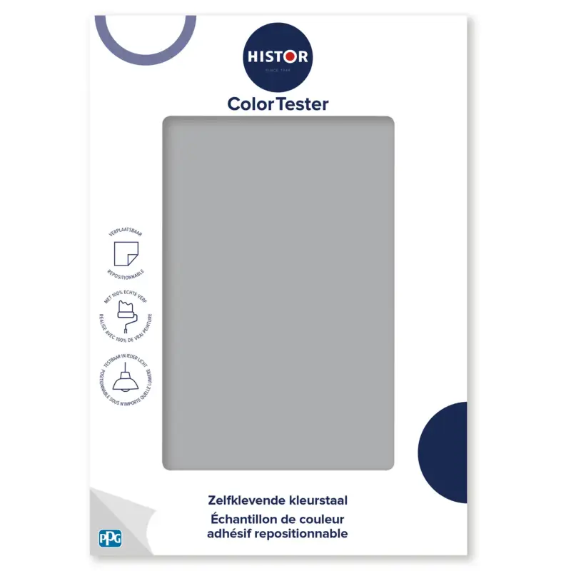 Kleurstaal Histor Colortester Steel Mill PPG1001-4 | Zelfklevende Kleurstaal-A5 Formaat Alleen Vandaag