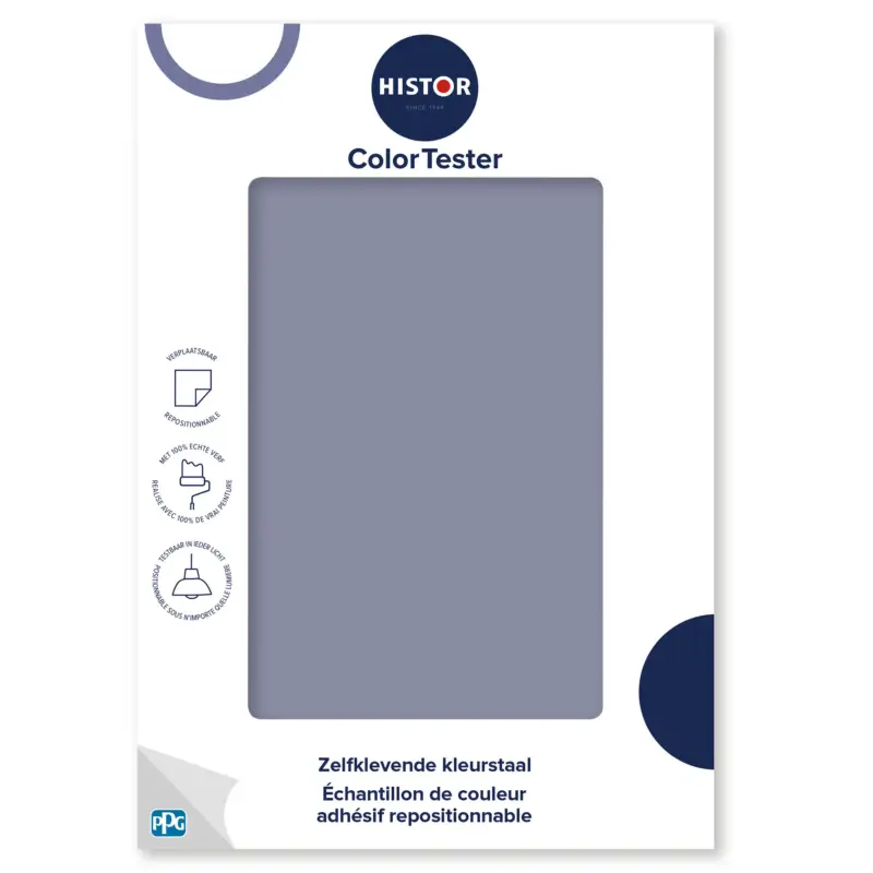 Kleurstaal Histor Colortester Violet Verbena PPG1169-5 | Zelfklevende Kleurstaal-A5 Formaat Bestel Nu
