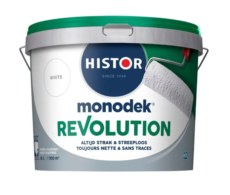 Histor Monodek Revolution Muurverf | Matte Muur- en Plafondverf-10 LTR - Wit Korting