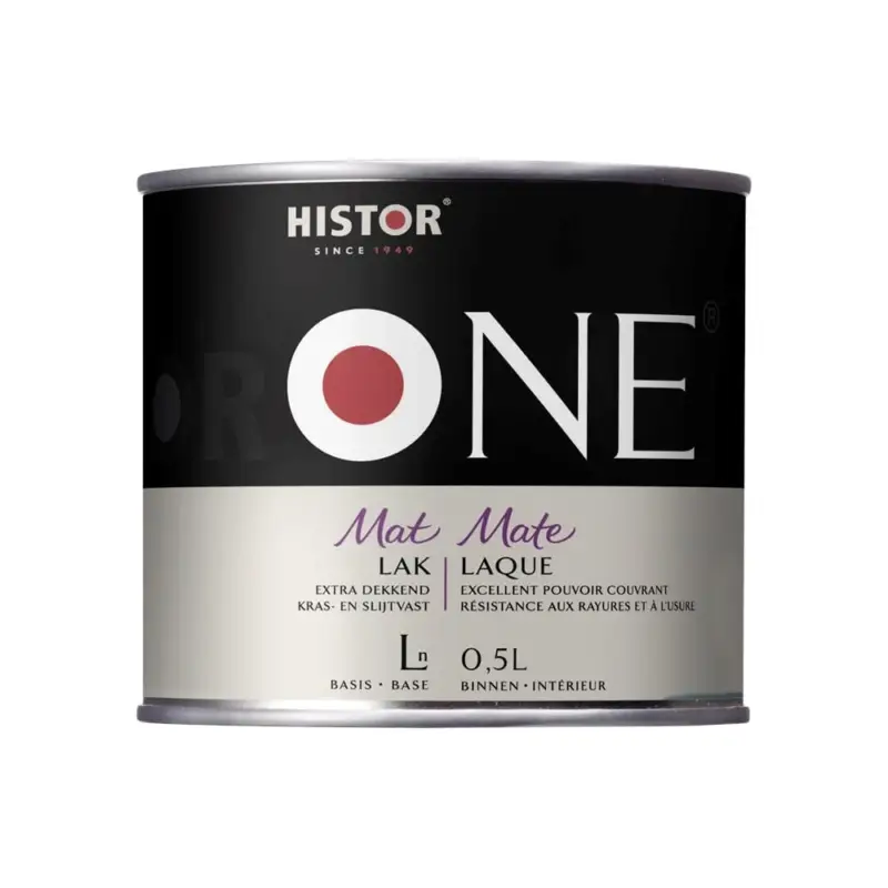 Meest Verkocht Histor One Lak Mat Acryl (Watergedragen)-500 ML - Wit