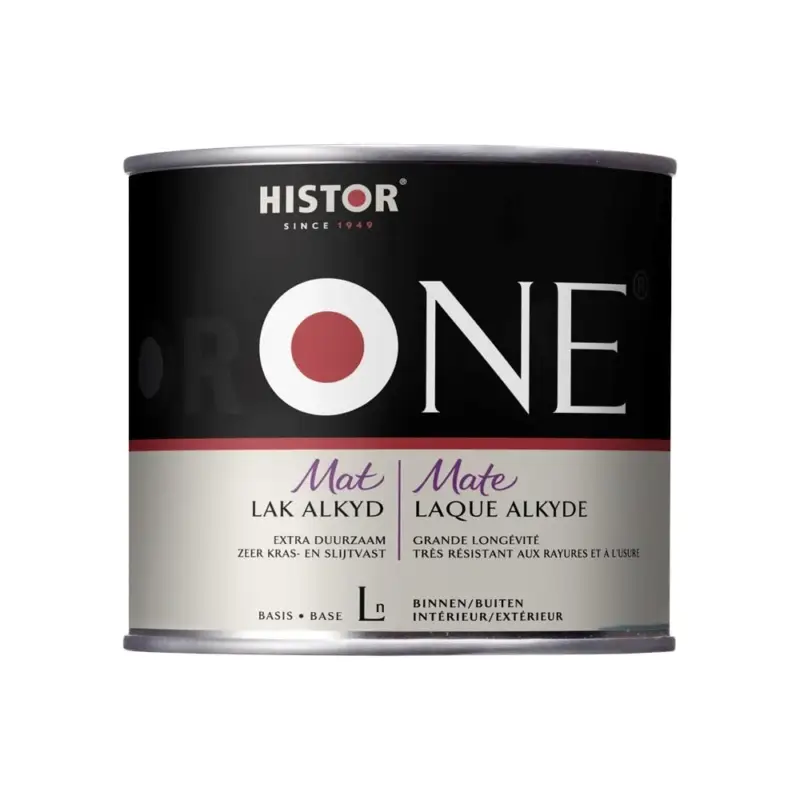 Finale Uitverkoop Histor One Lak Mat Alkyd (Terpentinegedragen)-500 ML - Wit