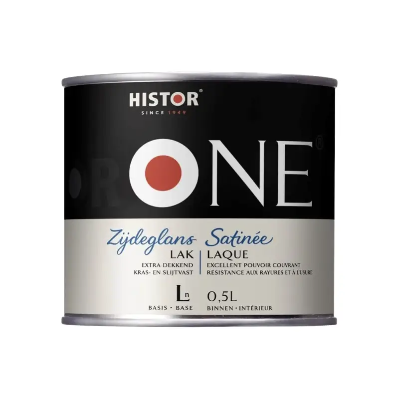 Histor One Lak Zijdeglans Acryl (Watergedragen)-500 ML - Wit Fabrieksprijs