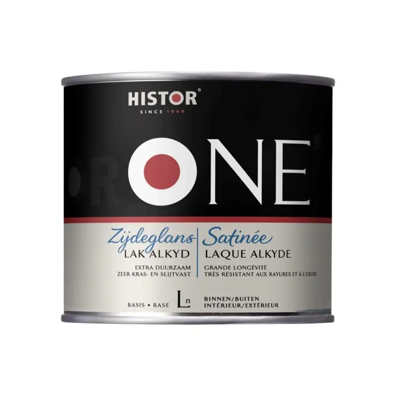 Populair Histor One Lak Zijdeglans Alkyd (Terpentinegedragen)-500 ML - Wit