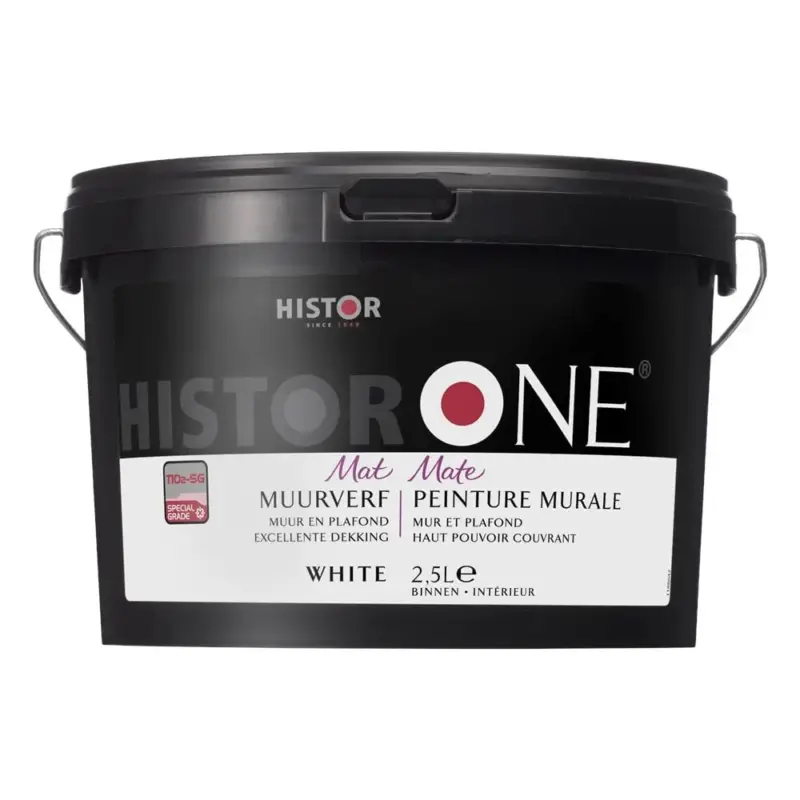 Histor One Muurverf Mat Wit-2,5 LTR - Wit Koopje