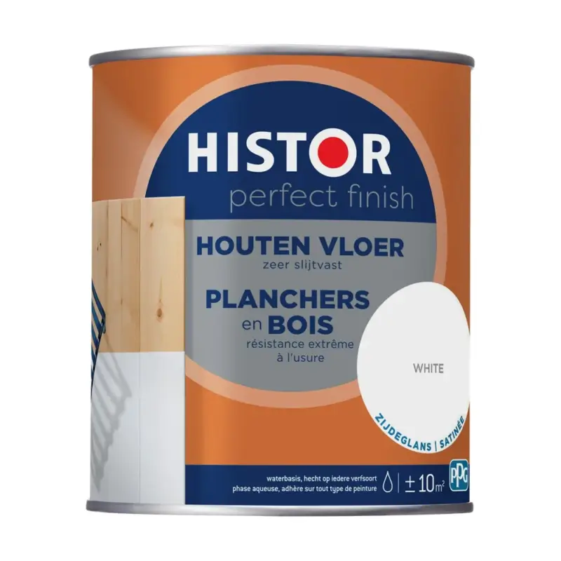 Flitsaanbieding Histor Perfect Finish Houten Vloer Zijdeglans-750 ML - Wit