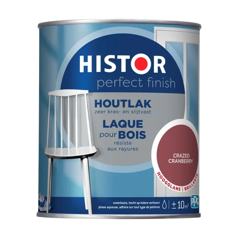 Seizoensaanbieding Histor Perfect Finish Houtlak Hoogglans Crazed Cranberry-750 ML