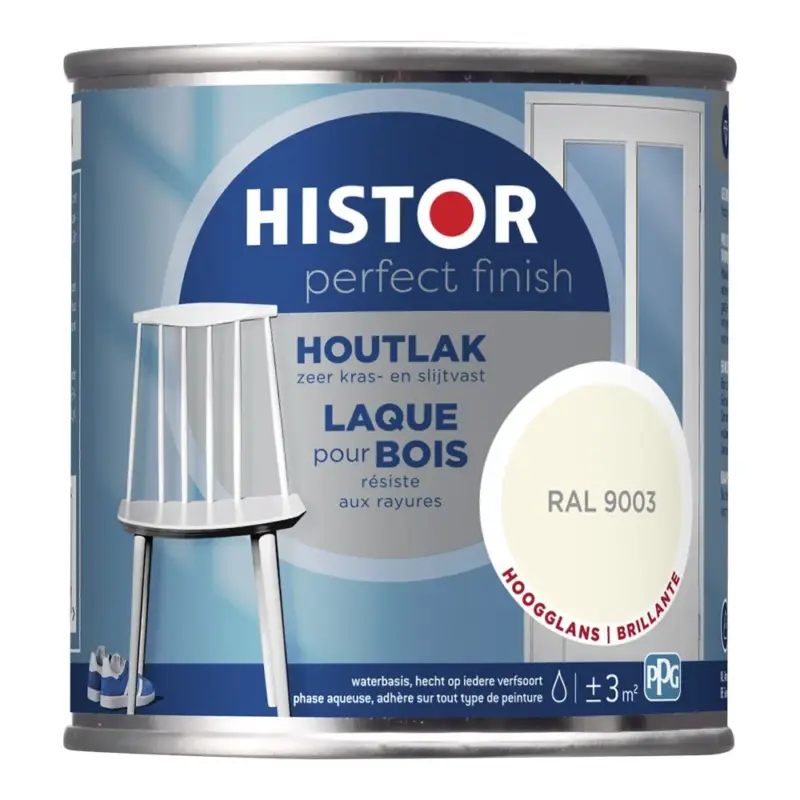 Histor Perfect Finish Houtlak Hoogglans RAL9003-250 ML Beste Prijs